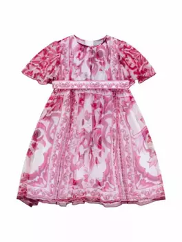 Шелковое платье Majolica Dolce&Gabbana, розовый