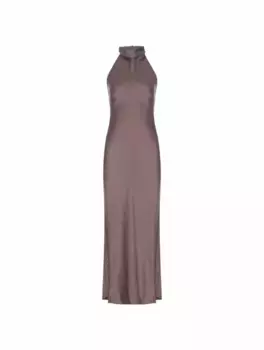 Шелковое платье макси Anine Bing, коричневый