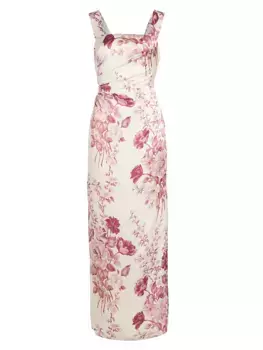 Шелковое платье макси Earl с цветочным принтом Reformation, цвет christa