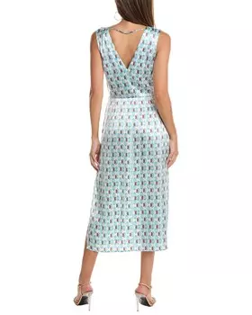 Шелковое платье макси Janina Equipment, синий