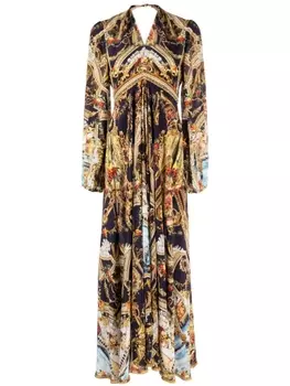 Шелковое платье макси с принтом Venice Vignette Camilla, мультиколор