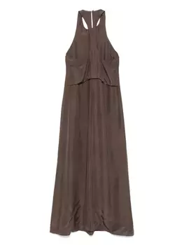 Шелковое платье миди Alysi, коричневый