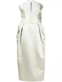 Шелковое платье миди без бретелей MAISON MARGIELA, зеленый