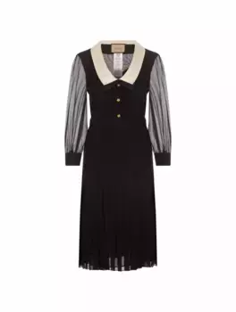 Шелковое платье миди Gucci, черный