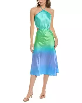 Шелковое платье миди Rococo Sand Kiki, синий