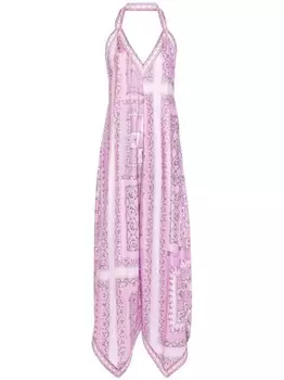 Шелковое платье миди с принтом Festa PUCCI, фиолетовый