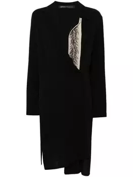 Шелковое платье миди с запахом IBRIGU, черный