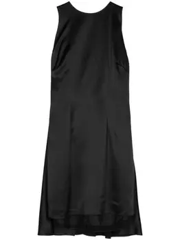 Шелковое платье мини с драпировкой Alejandra Alonso Rojas, черный