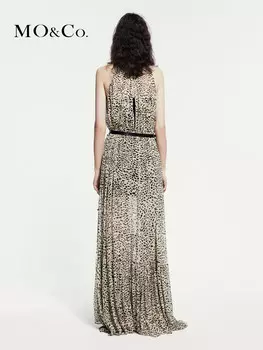 Шелковое платье Moco с леопардовым принтом, коричневый