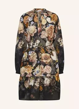 Шелковое платье Princess GOES HOLLYWOOD, черный/бежевый/темно-оранжевый