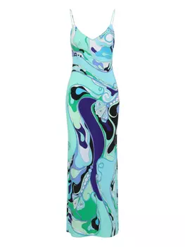 Шелковое платье PUCCI, зеленый