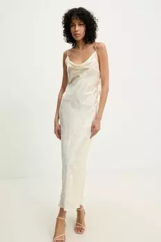 Шелковое платье Rotate, бежевый