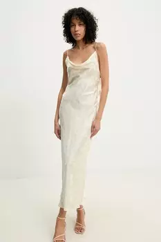 Шелковое платье Rotate, бежевый