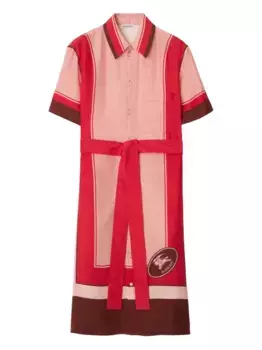 Шелковое платье-рубашка BURBERRY, розовый