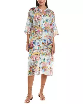 Шелковое платье-рубашка Johnny Was Tosha, цвет multi