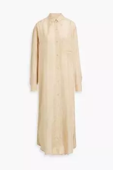 Шелковое платье-рубашка миди DRIES VAN NOTEN, песочный
