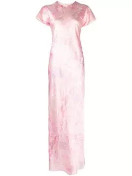Шелковое платье с абстрактным узором Alejandra Alonso Rojas, розовый