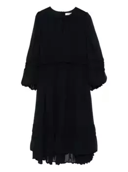 Шелковое платье с длинными рукавами Dorothee Schumacher, синий