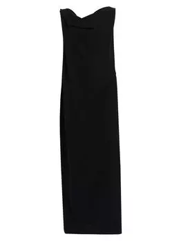 Шелковое платье с драпировкой Bamaris The Row, черный