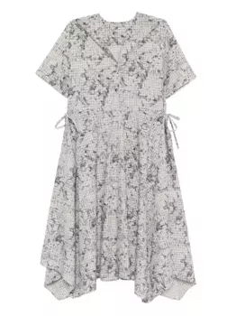 Шелковое платье с короткими рукавами JNBY, нейтральный