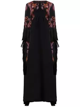 Шелковое платье с принтом ETRO, черный