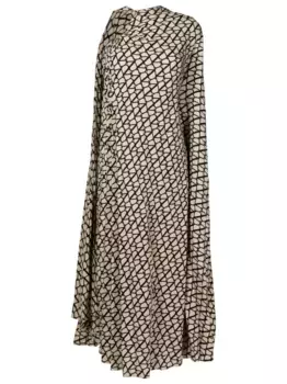 Шелковое платье с принтом Toile Iconographe VALENTINO GARAVANI, нейтральный