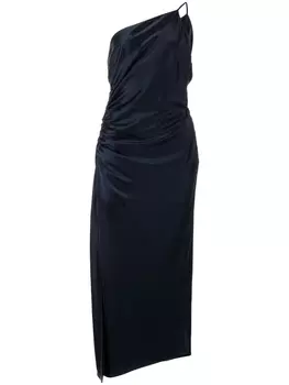 Шелковое платье со сборками Michelle Mason, синий