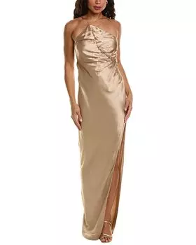 Шелковое платье THE SEI The Leaf, коричневый