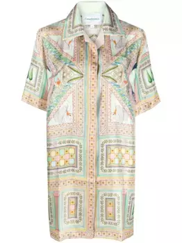 Шелковое платье-трапеция Le Labyrinthe CASABLANCA, зеленый