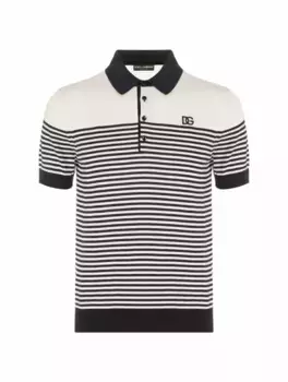 Шелковое поло в полоску Dolce&Gabbana, мультиколор