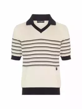 Шелковое поло в полоску Dolce&Gabbana, мультиколор