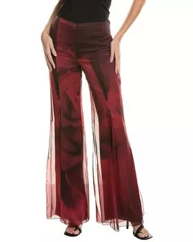 Шелковые брюки Alberta Ferretti, красный