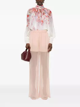 Шелковые брюки Amen, розовый