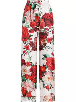 Шелковые брюки Dolce & Gabbana, белый
