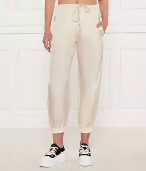 Шелковые брюки-джоггеры abetaia Regular fit Marella Sport, экрю