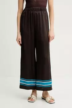 Шелковые брюки Luisa Spagnoli, коричневый