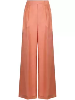 Шелковые брюки MAX MARA, розовый