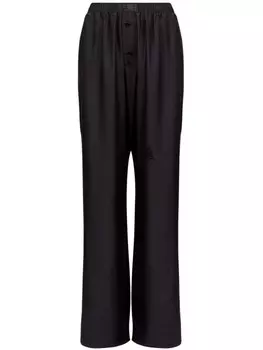 Шелковые брюки MM6 Maison Margiela, черный