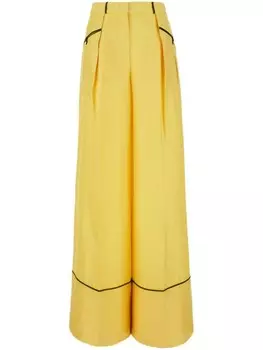 Шелковые брюки палаццо Bally, желтый