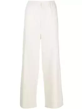 Шелковые брюки палаццо с эластичным поясом Baserange, белый