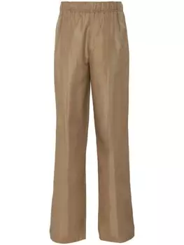 Шелковые брюки Prada, серый