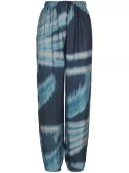 Шелковые брюки с эффектом градиента GIORGIO ARMANI, синий