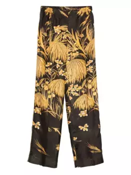 Шелковые брюки с цветочным принтом F.R.S For Restless Sleepers, черный