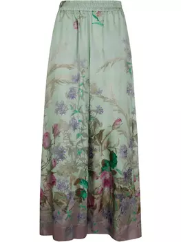 Шелковые брюки с принтом La DoubleJ Heath Placee, зеленый