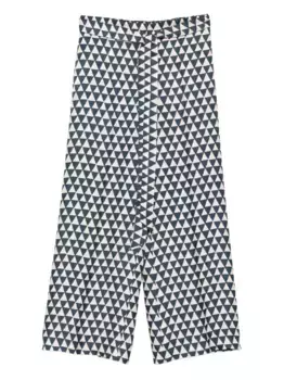 Шелковые брюки с узором MAX MARA, нейтральный