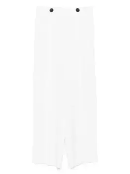 Шелковые брюки с застежкой на пуговицах GIORGIO ARMANI, белый