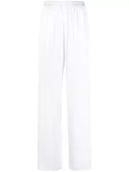 Шелковые брюки широкого кроя Giorgio Armani, белый
