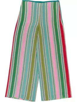 Шелковые брюки широкого кроя Loro Piana, зеленый