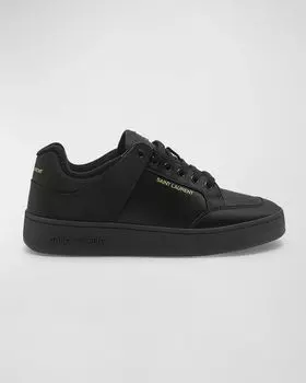 Шелковые низкие кроссовки-лодочки Saint Laurent, цвет Noir