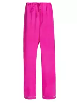 Шелковые пижамные брюки Jasmine Bode, фуксия